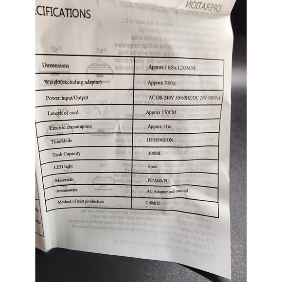 Bluestone Ultrasonic Aroma Diffuser, woodgrain finish Open Box Never Used - Picture 13 of 14